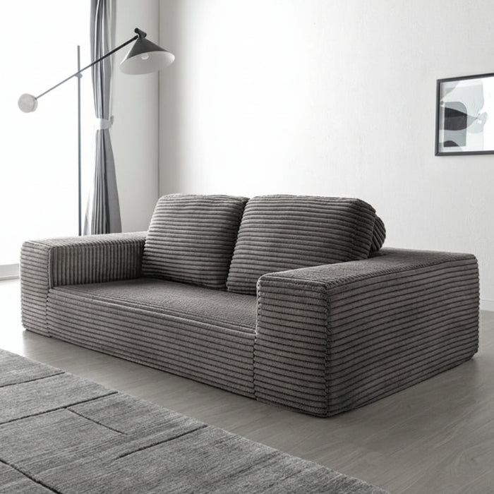 ［幅160］コーデュロイソファ 二人掛け ロータイプ 圧縮 肘付き ウレタン 北欧 ローソファ〔42500129〕