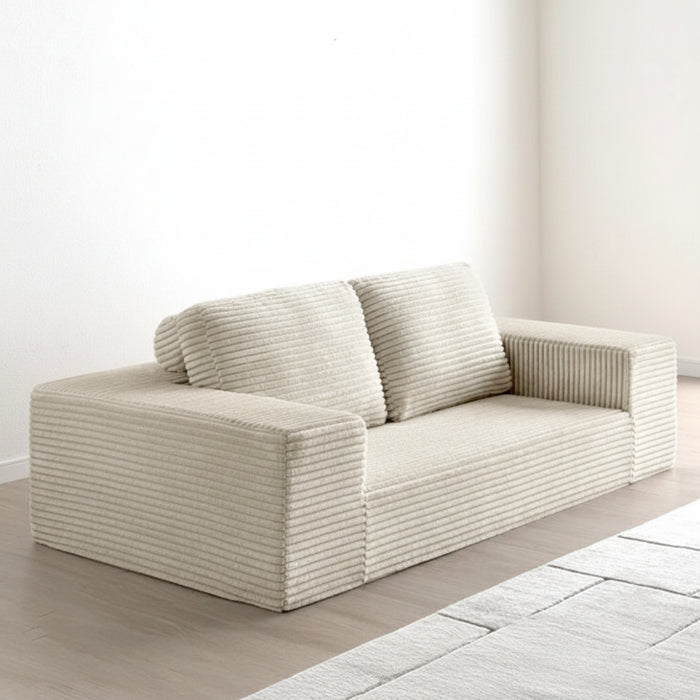 ［幅160］コーデュロイソファ 二人掛け ロータイプ 圧縮 肘付き ウレタン 北欧 ローソファ〔42500129〕