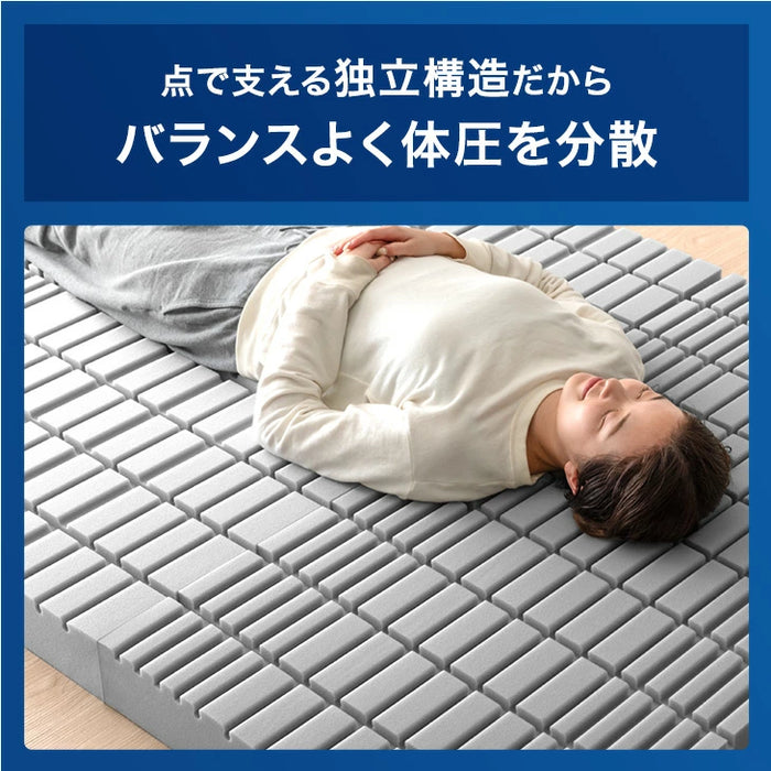 ［ダブル］ライト付きベッド 高反発マットレス付き 宮付きベッド 2口コンセント【超大型商品】〔74800103〕