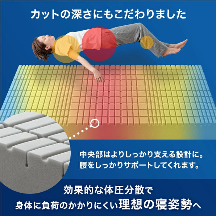 【新発売記念プライス】［シングル］Goo3D《グッスリード》厚み20cm マットレス 三つ折り 高反発 洗えるカバー メッシュ生地 パイル生地〔43300160〕