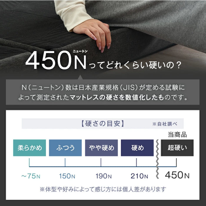 ［シングル］Goo3D《グッスリード》マットレス 三つ折り 10cm スーパーハード450N 洗える カバー〔43300175〕