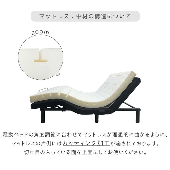 ［シングル マットレス単品］電動ベッド専用 高反発 ウレタン マットレス 〔43300195〕