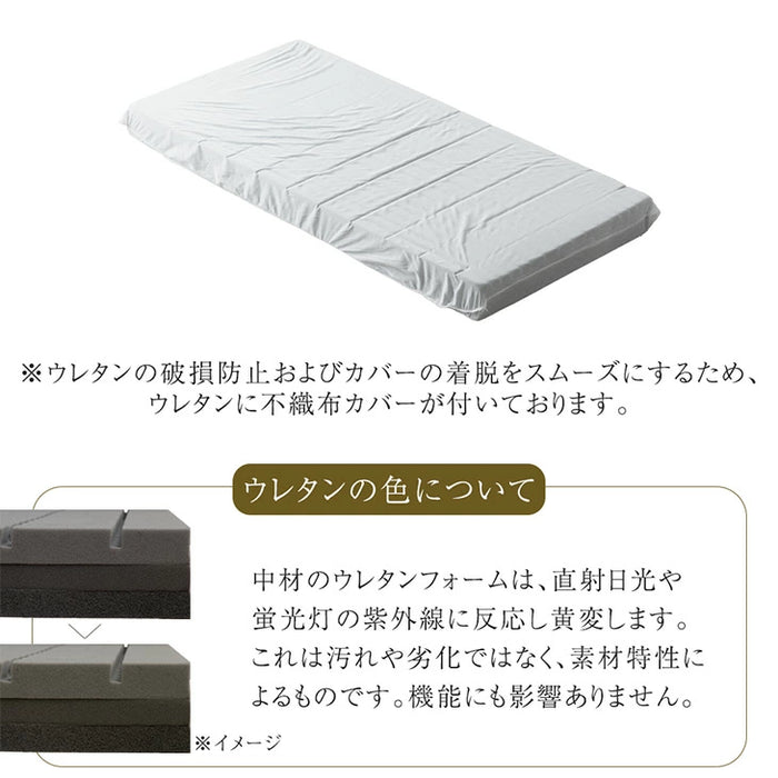 ［キング］こだわりの3層構造 高反発マットレス 3つ折り 洗えるカバー プロファイル メッシュ〔43300147〕