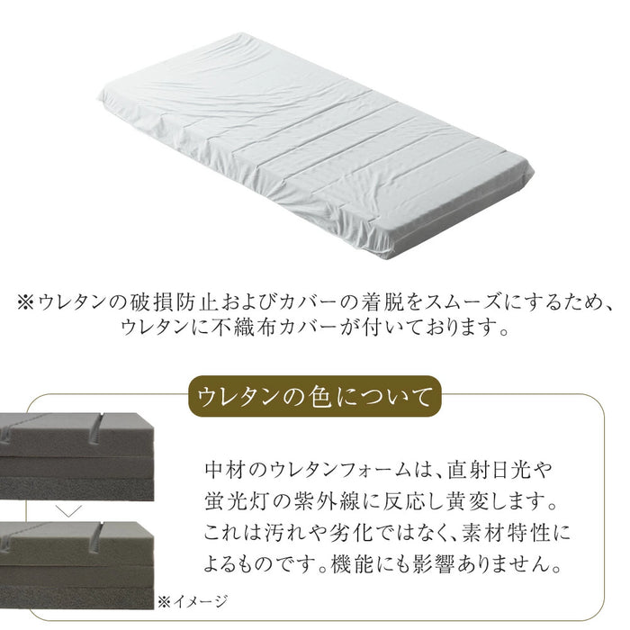 ［シングル］こだわりの3層構造 高反発マットレス 3つ折り 洗えるカバー プロファイル メッシュ〔43300199〕