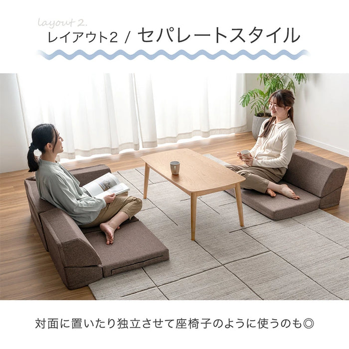 ［3点セット］ RENEW 洗える カバーリング ローソファ こたつ用 3人掛け  リクライニングソファ  ロータイプ 座椅子 l字 おしゃれ〔43300235〕