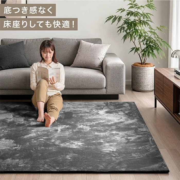 【新発売記念プライス】［185×185］［厚さ15mm］洗える カバーリング 高反発 フランネル ラグ ホットカーペット対応〔43300263〕