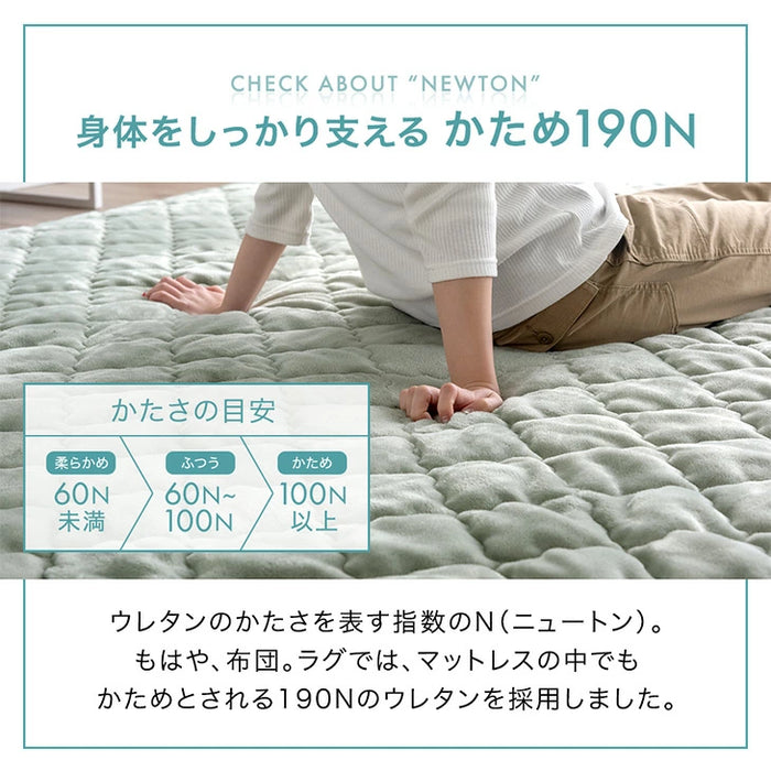 [2畳] もはや、布団。超極厚100mm 洗える カバーリングラグ 高反発 カバー付き 絨毯 防音 抗菌 防臭 防ダニ おしゃれ〔43310059〕