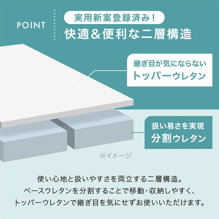 [2畳] もはや、布団。超極厚100mm 洗える カバーリングラグ 高反発 カバー付き 絨毯 防音 抗菌 防臭 防ダニ おしゃれ〔43310059〕