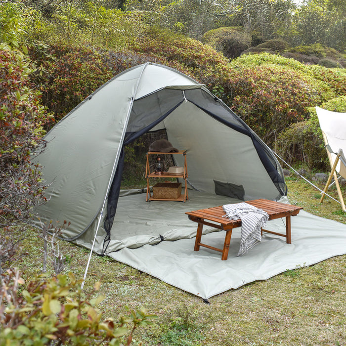 《めざましテレビで紹介》［250cm］サンシェード付 ポップアップテント 超ワイド 遮熱 3～5人用 両面メッシュ フルクローズ uvカット 遮光〔43500003〕