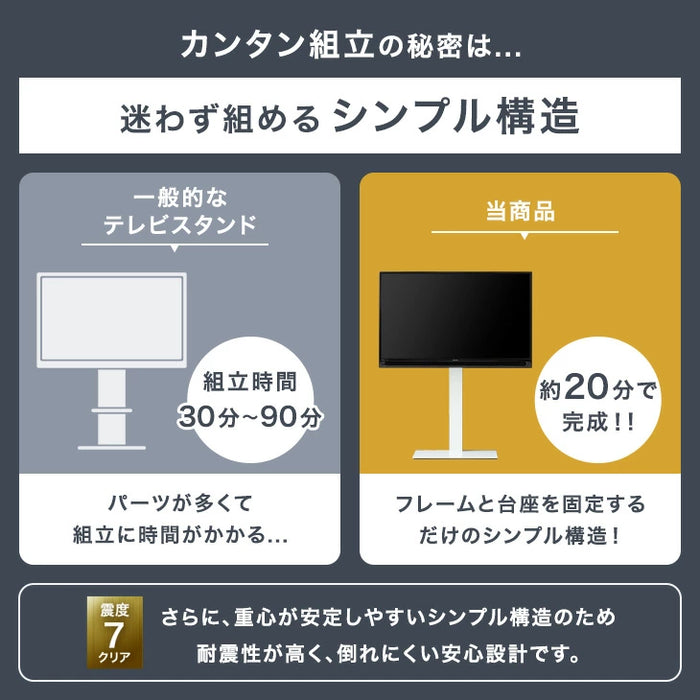 組立簡単 テレビスタンド 左右首振り 震度7耐震試験クリア 壁寄せ 3 組立簡単 テレビスタンド 左右首振り 震度7耐震試験クリア 壁寄せ 3