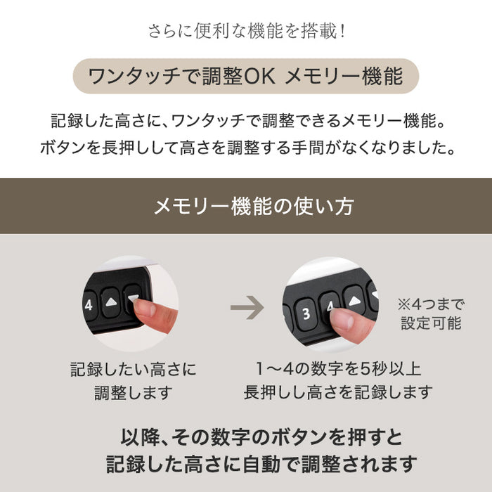 メモリ機能付き 電動昇降 テレビスタンド 上下/左右 首振り ～ 65インチ 隠しキャスター付 テレビラック ヴィーナスエレクト〔45400093〕