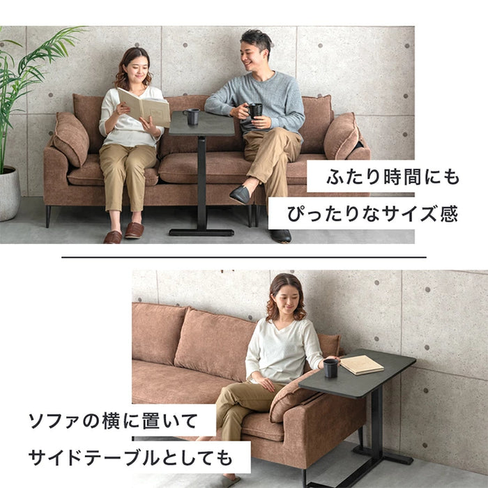 昇降デスク ［幅70cm］無段階昇降 高さ66〜102cm キャスター付き 石目