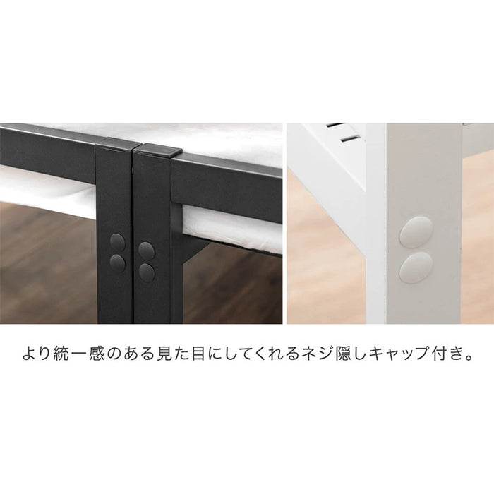［セミダブル］頑丈設計 スチールベッド フレーム 耐荷重400kg パイプベッド 軽量 アイアンベッド コンパクト おしゃれ〔45400170〕