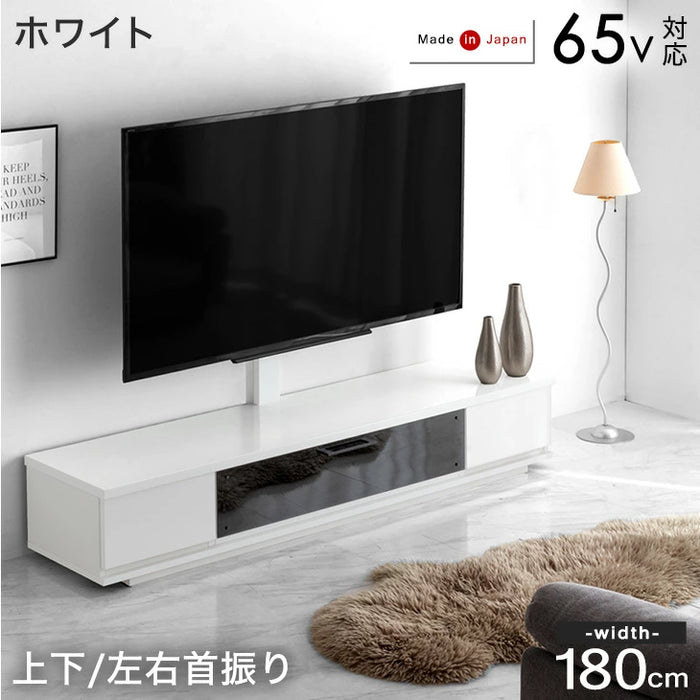 [32〜65インチ対応] “置かない”テレビ台 壁寄せテレビスタンド 日本製 完成品 上下/左右首振り【超大型商品】〔48100021〕