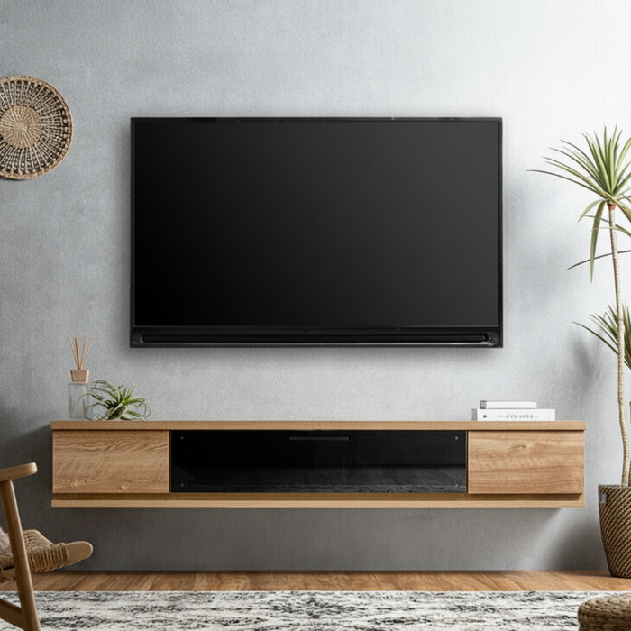 幅210］テレビ台 フロート 壁掛け 完成品 国産 大川家具 引き出し収納