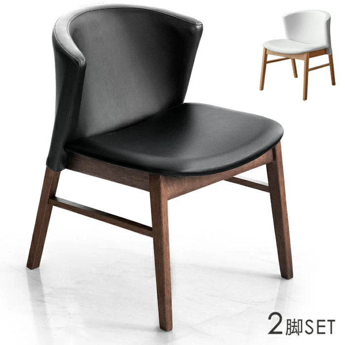 無垢材 アンティーク調 木製チェア 2脚セット クッション付き 2脚セット ダイニングチェア 完成品 木製 無垢 天然木 レザー調