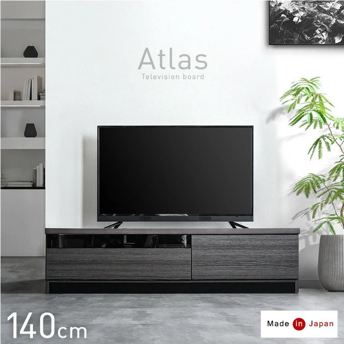 ［幅140cm］配線スッキリ テレビ台 ローボード 国産 完成品 *アトラス-TG* 木製 ロータイプ 背面収納 コード収納〔49100055〕