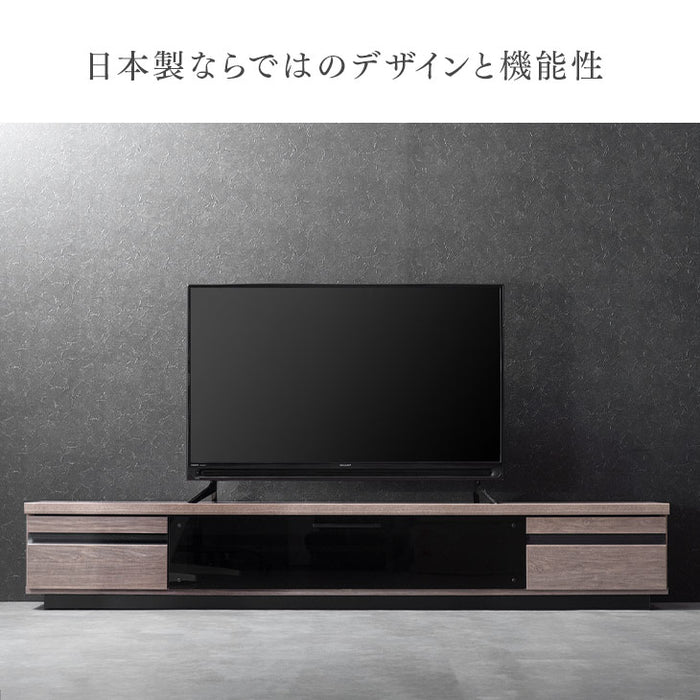 幅180㎝ テレビ台 ローボード 国産 完成品 ローボード 収納【超大型商品】 〔49100111〕