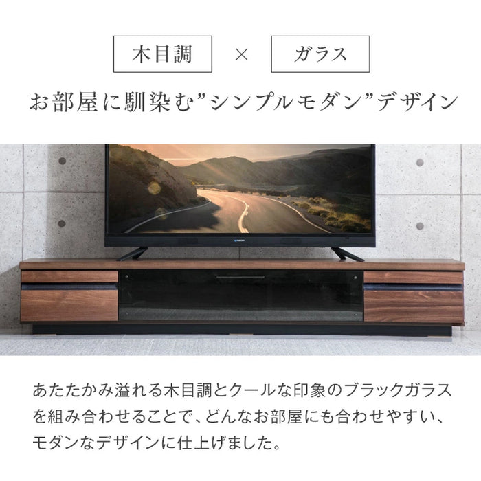 幅180㎝ テレビ台 ローボード 国産 完成品 ローボード 収納【超大型商品】 〔49100111〕
