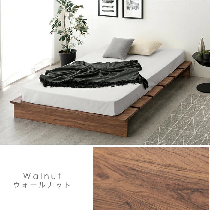 ［セミダブル］ステージベッド マットレスセット ボンネルコイルコイル シンプル ベッド下収納 ローベッド〔49600928〕