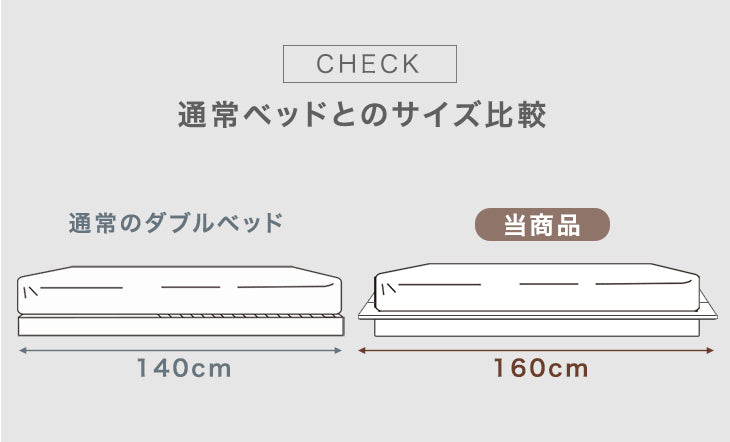 ［ダブル］ステージベッド ベッドフレーム 木目調 ベッド下収納 傷防止フェルト ローベッド〔49600216〕