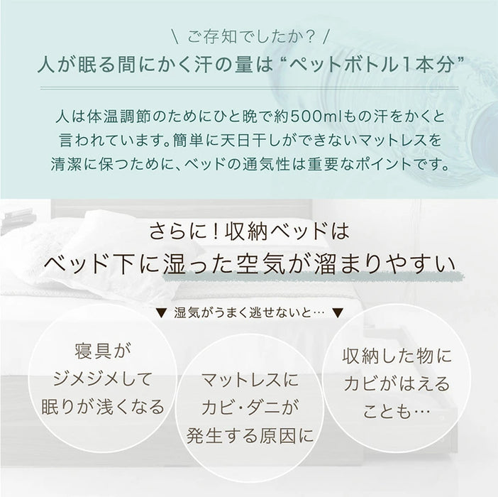 ［ダブル］衣替えできる 大容量収納ベッド 布団干しOK USB 2コンセント 宮付き 引き出し付き チェストベッド 収納ベッド〔49600222〕