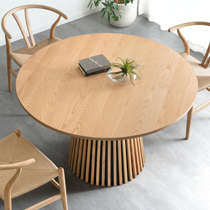 【最終価格】円形木製ダイニングテーブル 120cm ※10/2まで 幅120cm］円形ダイニングテーブル 単品 4人掛け 木製 格子脚 北欧