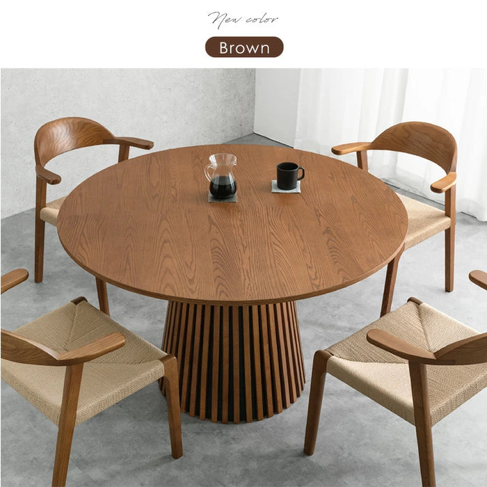 幅120cm］円形ダイニングテーブル 単品 4人掛け 木製 格子脚 北欧