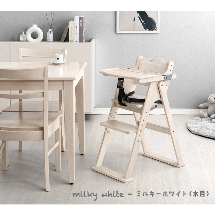 折りたたみ ベビーチェア 天然木 テーブル 立ち上がり防止 ベルト 持ち運び 高さ調整 足置き 折りたたみ式 ハイチェア〔49600342〕