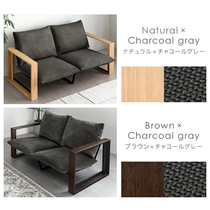 ソファ 肘付き 天然木フレーム お掃除ロボ対応 圧縮 ファブリック生地 ポケットコイル座面 北欧〔49600367〕