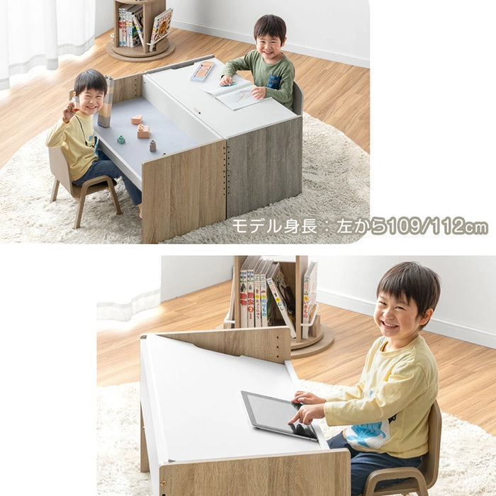 プレイテーブル 単品 高さ調節 キッズデスク ロータイプ 学習机 ローテーブル〔49600369〕