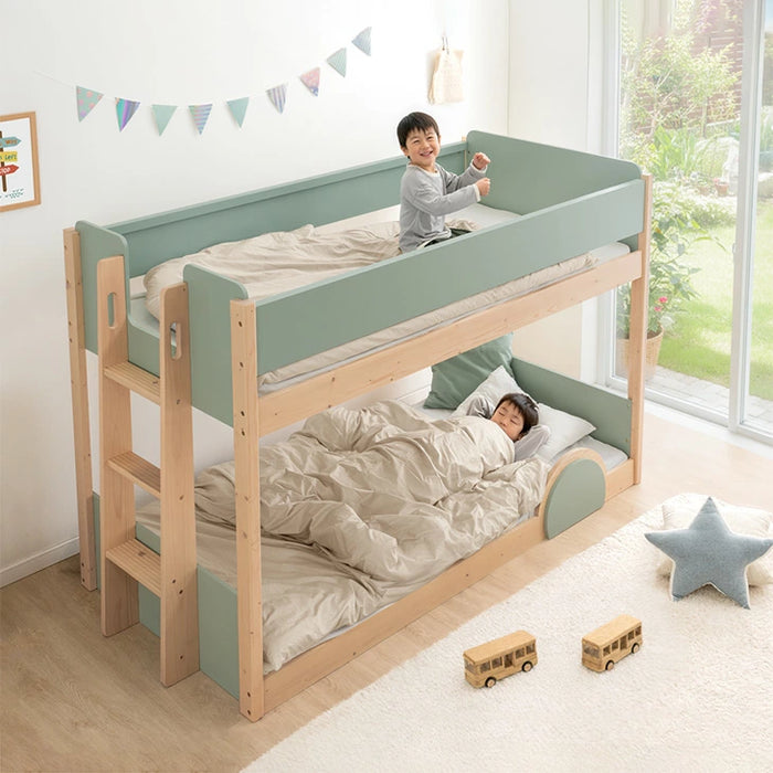 二段ベッド 低ホル 天然木 キッズベッド システムベッド 子供ベッド 子供部屋 おしゃれ【玄関渡し】【超大型商品】〔49600380〕
