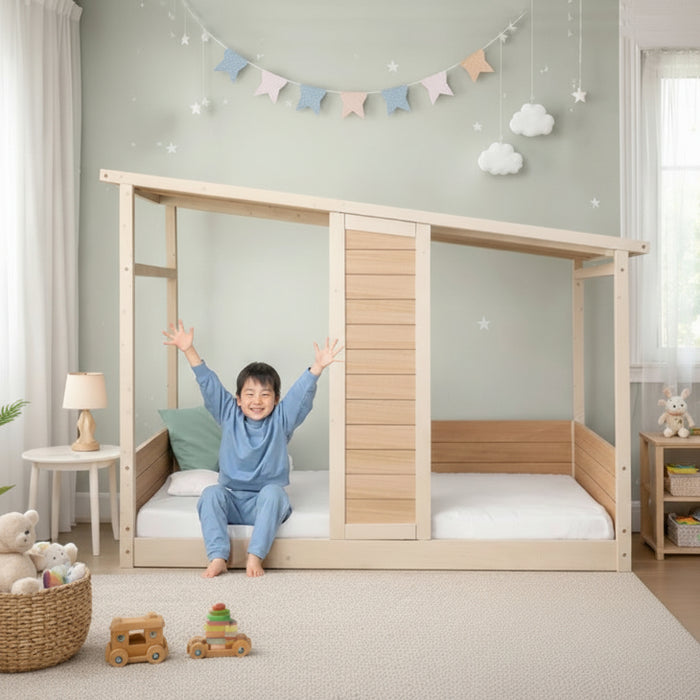 コテージ型 キッズベッド 木製 シングル 子供ベッド 子供部屋 おしゃれ HIDE-A COTTAGE【超大型商品】〔49600383〕