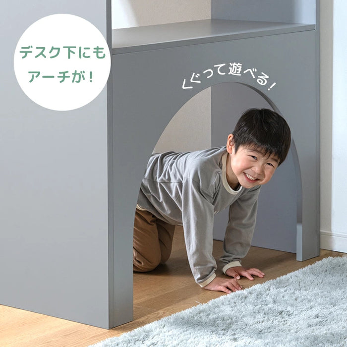 【新発売記念プライス】ロフトベッド シングル 木製 階段 収納 デスク 学習机 システムベッドHIDE-A ARCH 【超大型商品】〔49600384〕