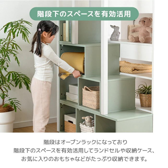 【新発売記念プライス】ロフトベッド シングル 木製 階段 収納 デスク 学習机 システムベッドHIDE-A ARCH 【超大型商品】〔49600384〕