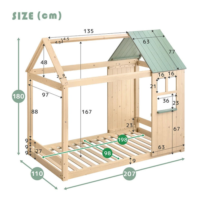 秘密基地になる キッズベッド 屋根付き 左右組み替えOK ロータイプ HIDE-A ROOF 【玄関渡し】【超大型商品】〔49600385〕