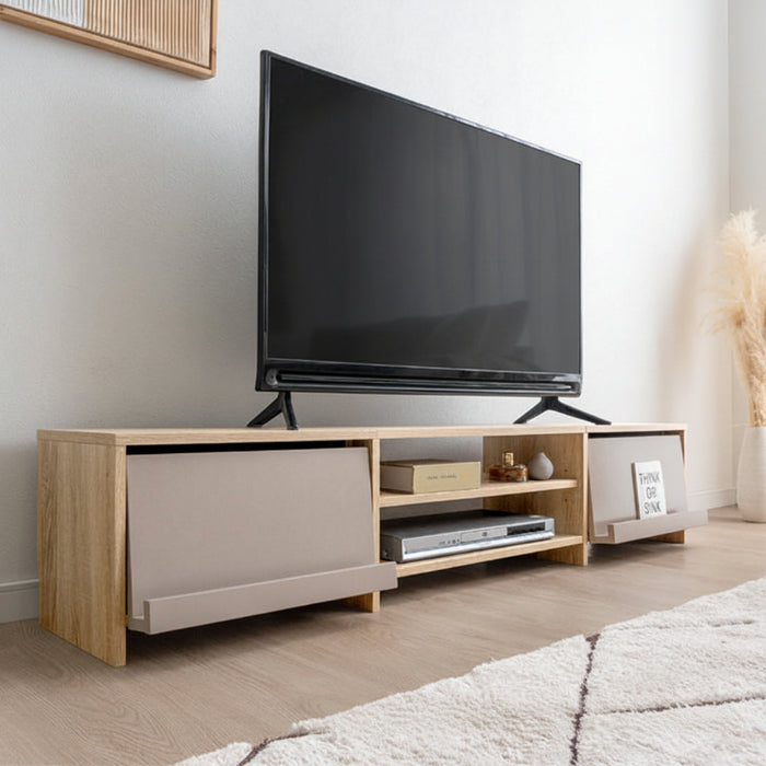 ［幅150］テレビ台 収納 ローボード テレビボード ロータイプ 大容量 木目調 木製〔49600417〕