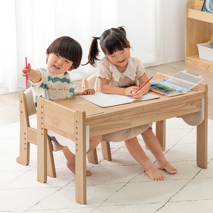 ワイドタイプ］現役ママが考えた キッズデスク チェアセット 高さ調整