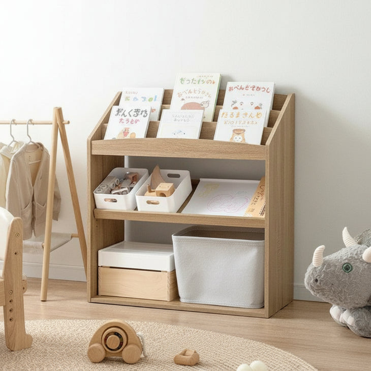 幅93］現役ママが考えた 絵本ラック 3段 おもちゃ収納 絵本棚 本棚
