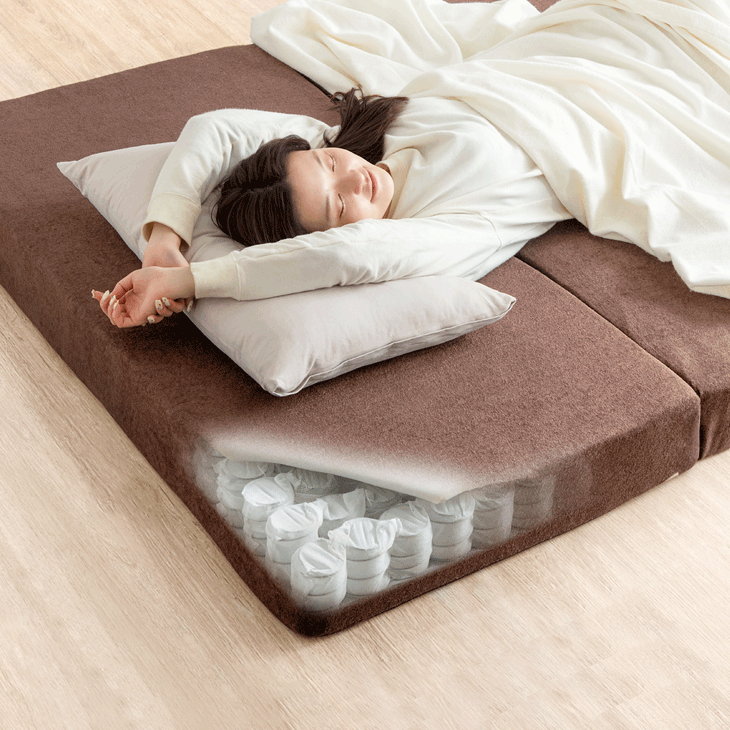 まりもっくる　マットレス 折りたたみ ３つ折り布団 硬め 敷布団 ダブル EMOOR 日本製 アンダーマットレス ダブル 3つ折り マットレス