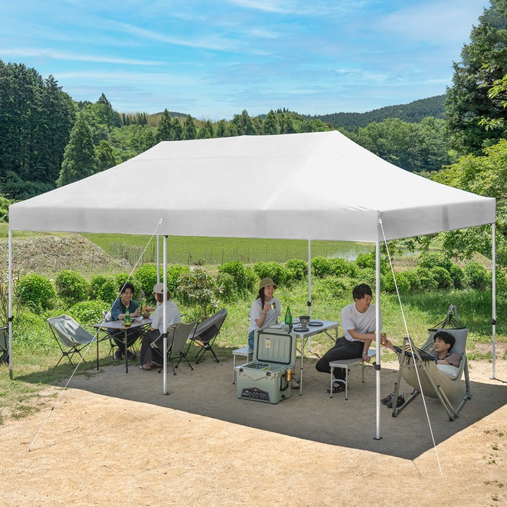 【9/12お値下げ】タープテント　ワンタッチ（白） Amazon | ADVANCE OUTDOOR ワンタッチ タープテント 3段階調節 3m/2.5m