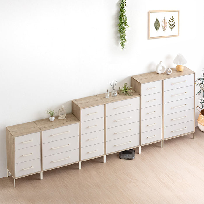 3段 幅60cm］ファブリックチェスト 大容量 木目調 脚付き お掃除ロボ