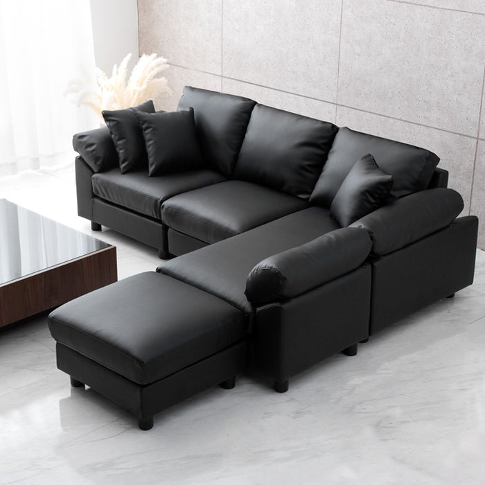 幅202] 洗えるカバーリング ソファ 3人掛け ポケットコイル L字