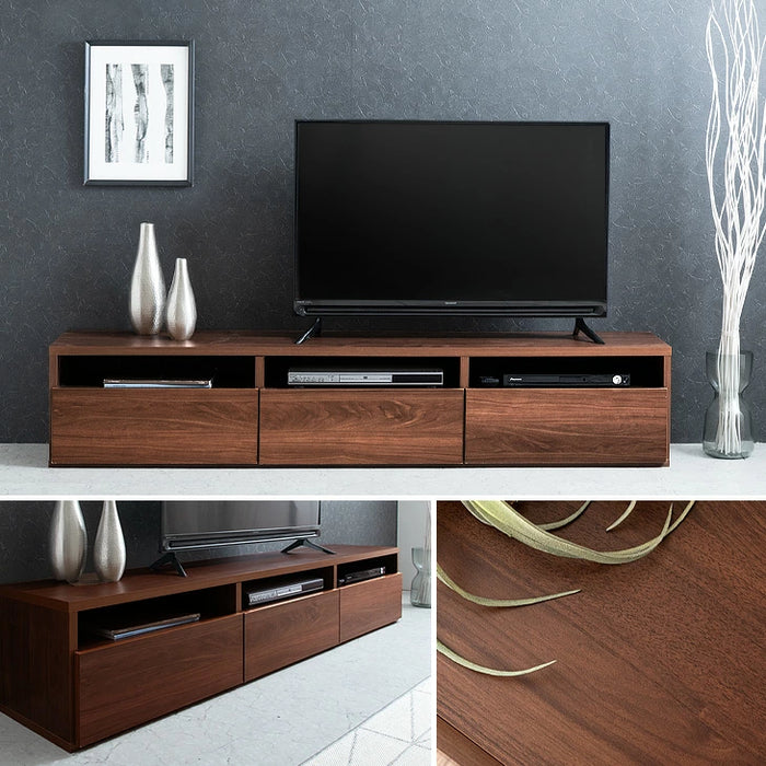 ［幅180cm］テレビ台 日本製 収納 完成品 ロータイプ モルタル調 テレビラック 木製【超大型商品】〔51300002〕