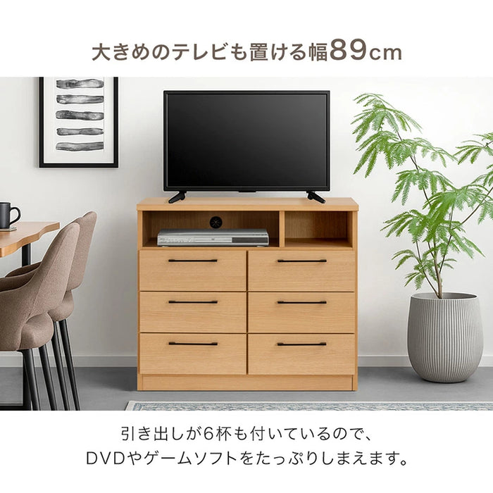 テレビ台　引き出し6個　木製 幅180cm］テレビ台 完成品 アッシュ 木製 北欧 ロータイプ