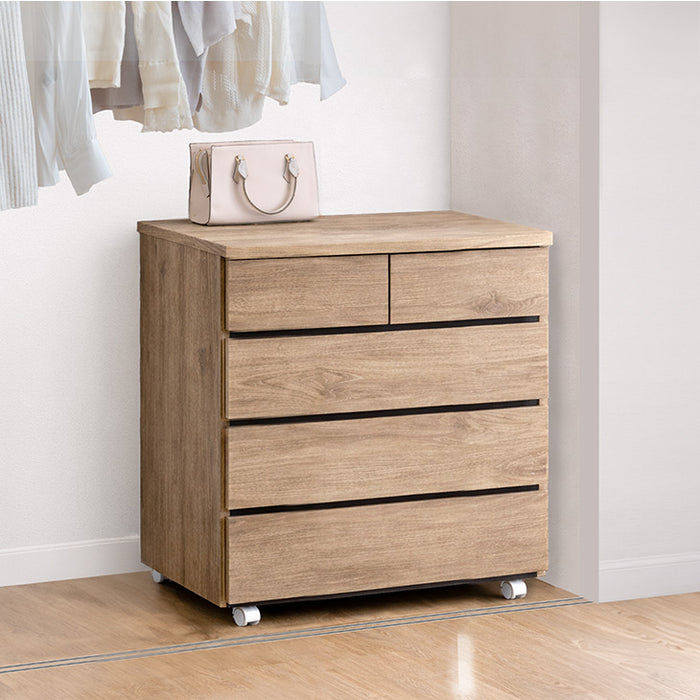 ［4段 幅80cm］押入れ収納 キャスター付き チェスト 国産 完成品 大容量 衣類収納 木製〔51310031〕