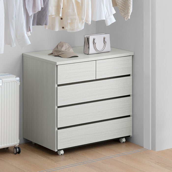 ［4段 幅80cm］押入れ収納 キャスター付き チェスト 国産 完成品 大容量 衣類収納 木製〔51310031〕