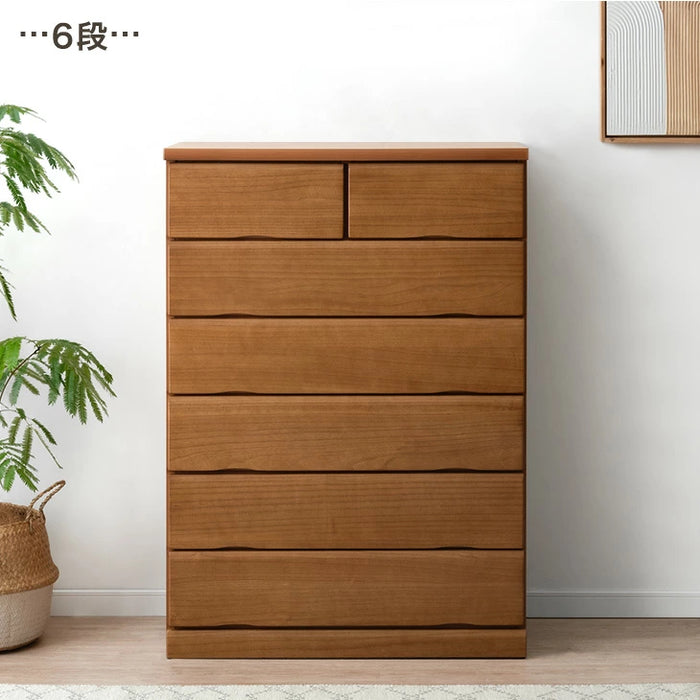 幅80・6段］国産 タンス 完成品 桐 チェスト 木製 大容量 大川家具