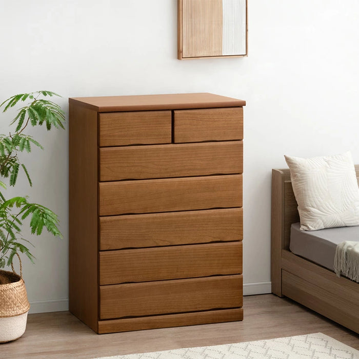 幅80］国産 タンス 完成品 桐 チェスト 木製 大容量 6段 大川家具