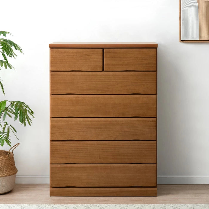 幅80］国産 タンス 完成品 桐 チェスト 木製 大容量 6段 大川家具